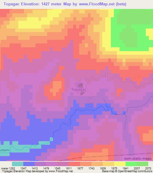 Topagac,Turkey Elevation Map