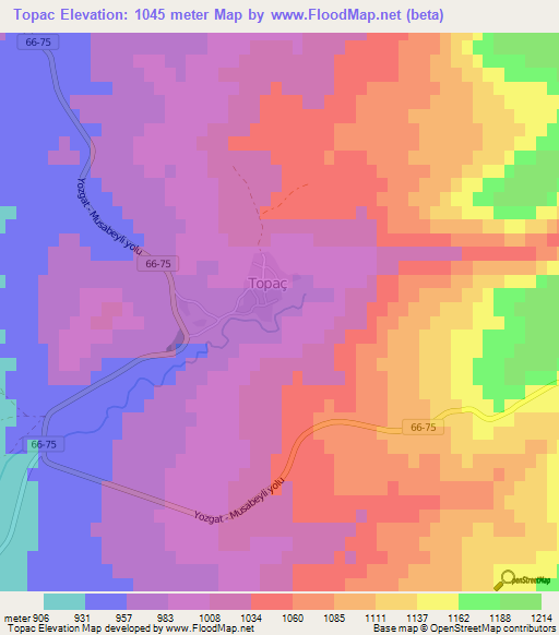 Topac,Turkey Elevation Map