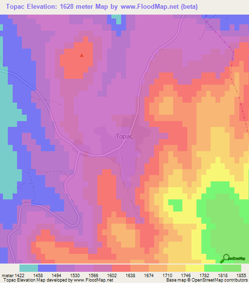 Topac,Turkey Elevation Map