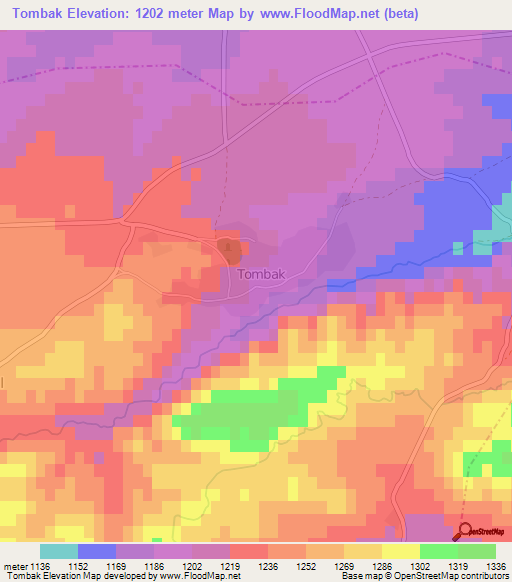 Tombak,Turkey Elevation Map