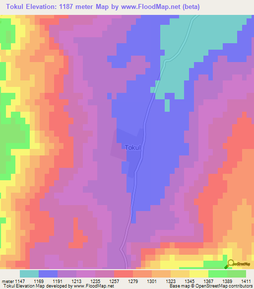 Tokul,Turkey Elevation Map