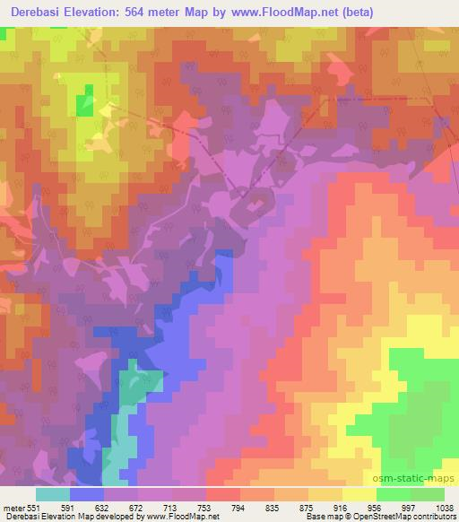 Derebasi,Turkey Elevation Map