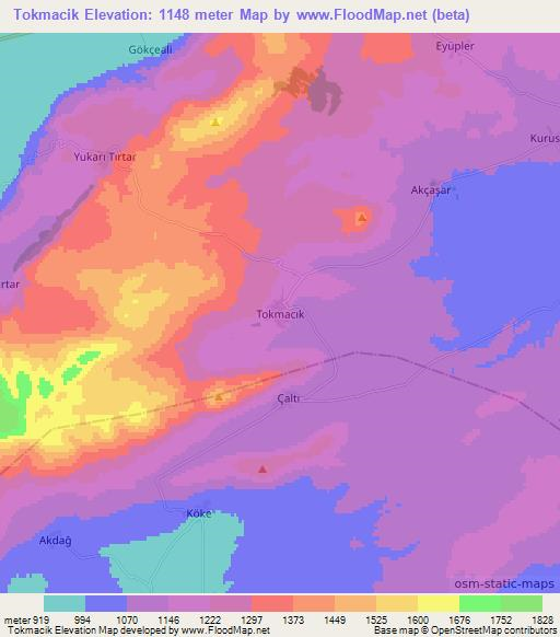 Tokmacik,Turkey Elevation Map