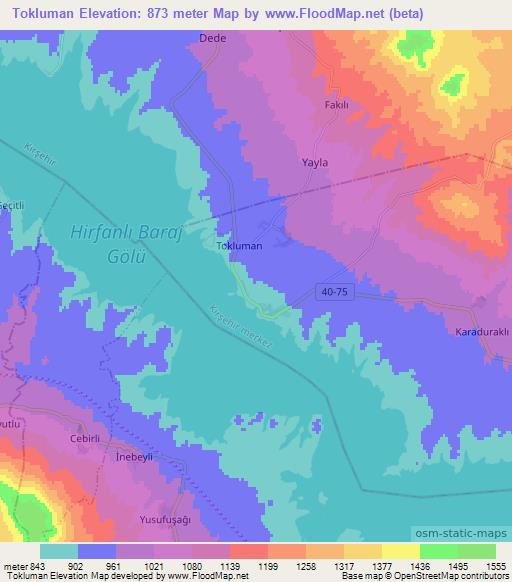 Tokluman,Turkey Elevation Map