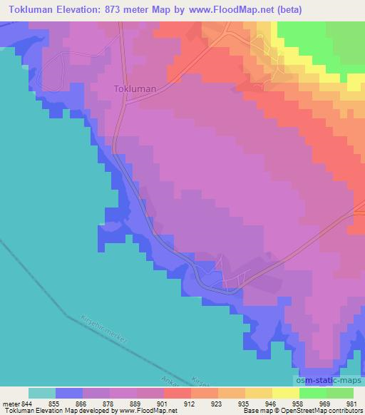 Tokluman,Turkey Elevation Map