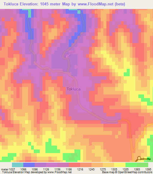 Tokluca,Turkey Elevation Map