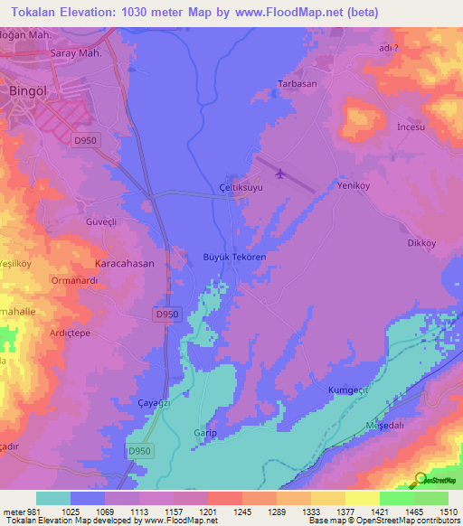 Tokalan,Turkey Elevation Map