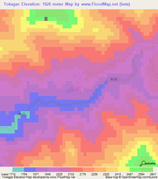 Tokagac,Turkey Elevation Map