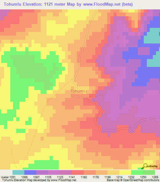 Tohumlu,Turkey Elevation Map