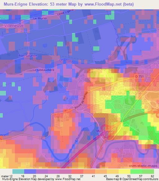 Murs-Erigne,France Elevation Map