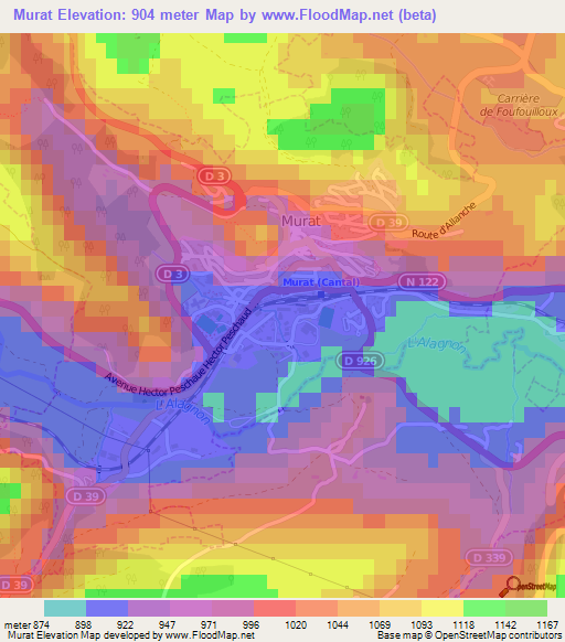 Murat,France Elevation Map