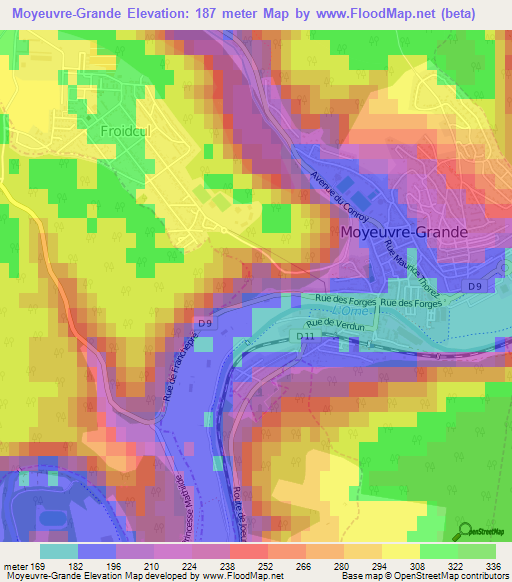 Moyeuvre-Grande,France Elevation Map