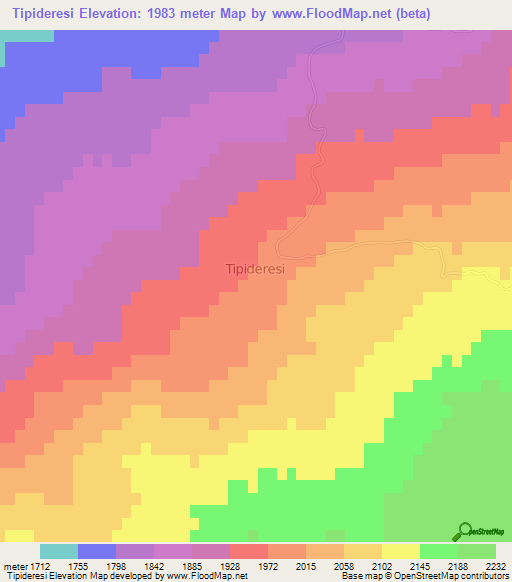 Tipideresi,Turkey Elevation Map