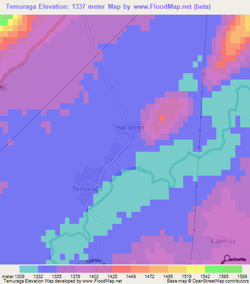 Temuraga,Turkey Elevation Map