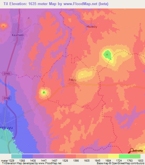 Til,Turkey Elevation Map