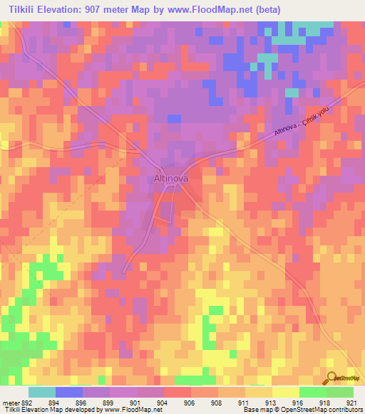 Tilkili,Turkey Elevation Map