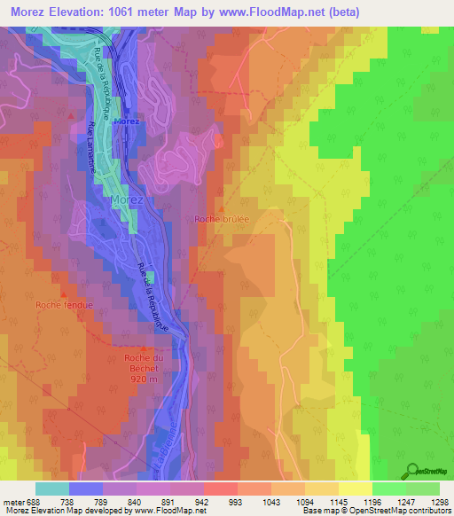 Morez,France Elevation Map