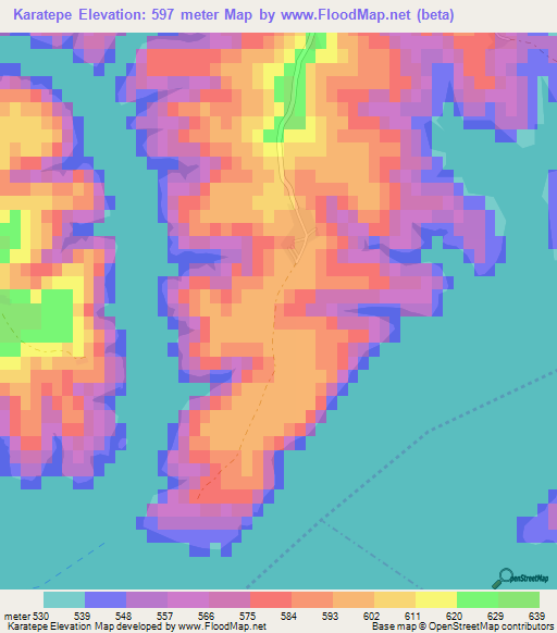 Karatepe,Turkey Elevation Map