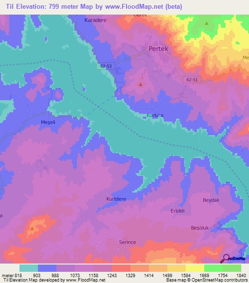 Til,Turkey Elevation Map