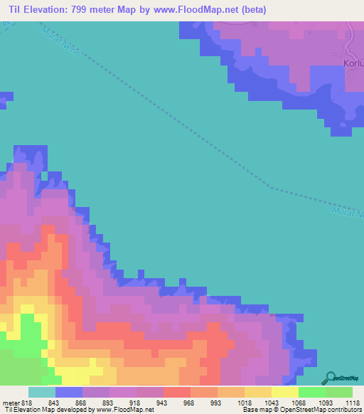 Til,Turkey Elevation Map