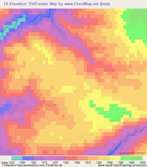 Til,Turkey Elevation Map