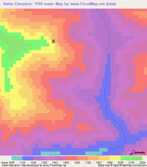 Kalan,Turkey Elevation Map