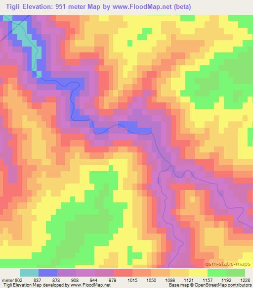 Tigli,Turkey Elevation Map