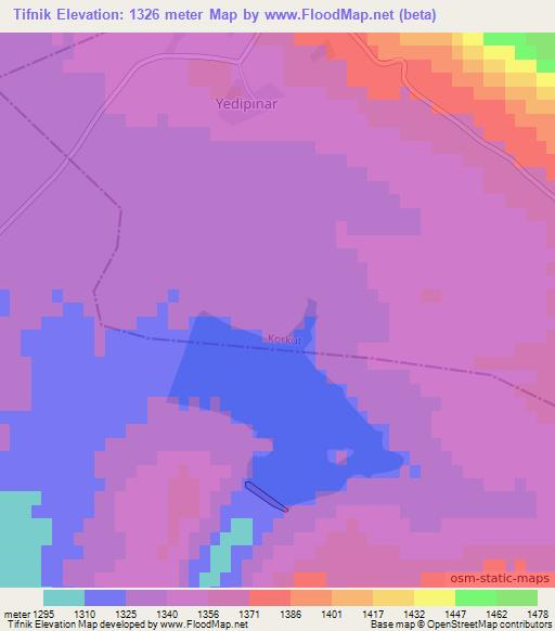 Tifnik,Turkey Elevation Map