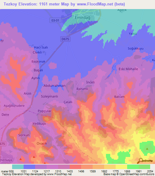 Tezkoy,Turkey Elevation Map