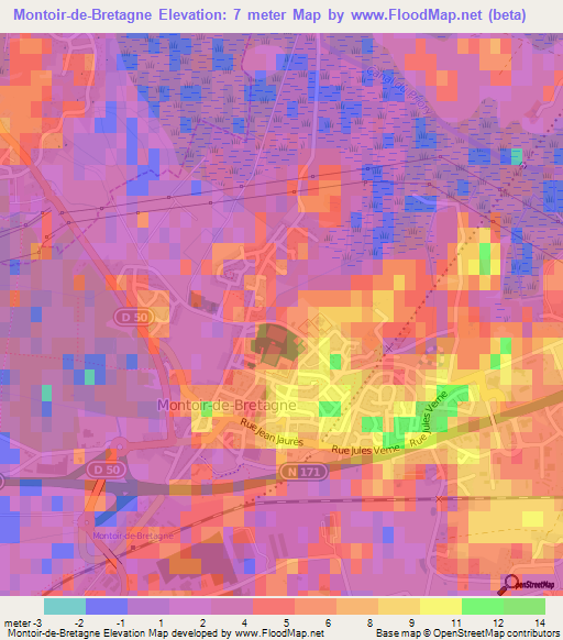 Montoir-de-Bretagne,France Elevation Map