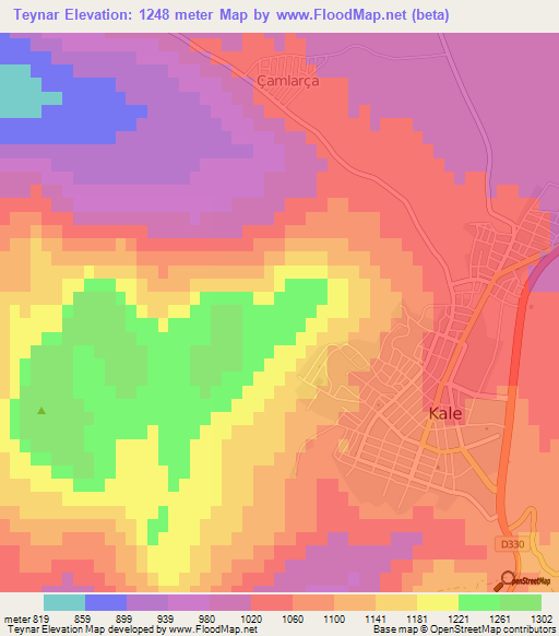 Teynar,Turkey Elevation Map