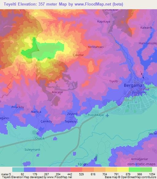 Teyelti,Turkey Elevation Map