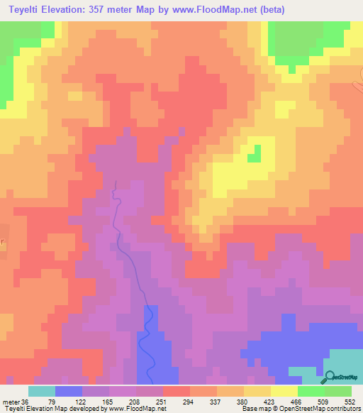 Teyelti,Turkey Elevation Map