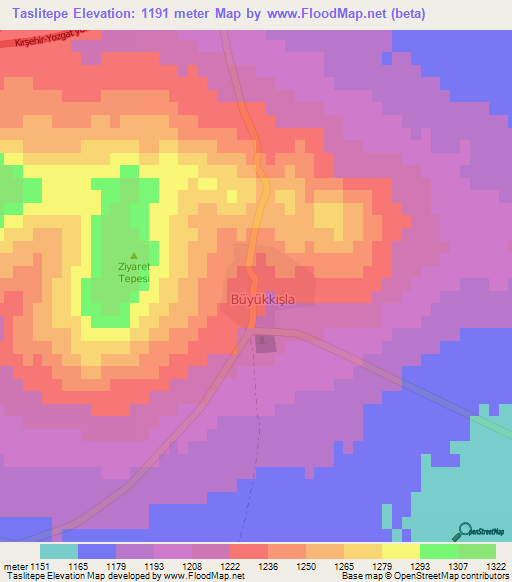 Taslitepe,Turkey Elevation Map