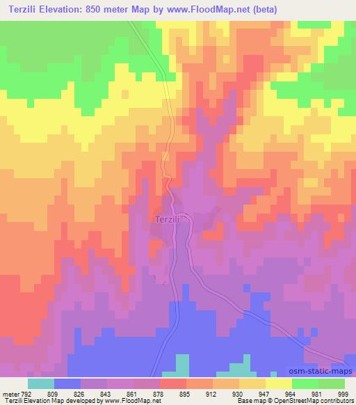 Terzili,Turkey Elevation Map