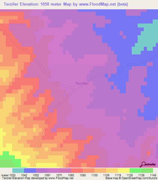 Terziler,Turkey Elevation Map