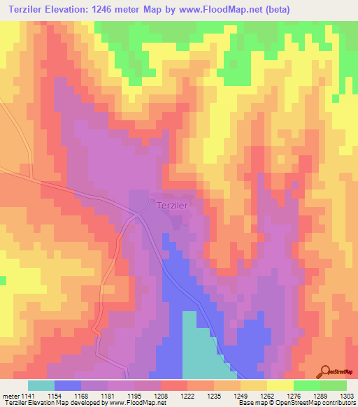 Terziler,Turkey Elevation Map