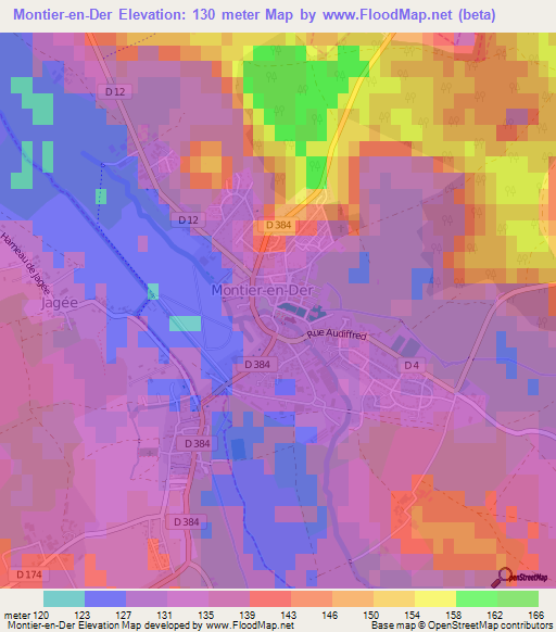 Montier-en-Der,France Elevation Map