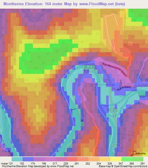 Montherme,France Elevation Map