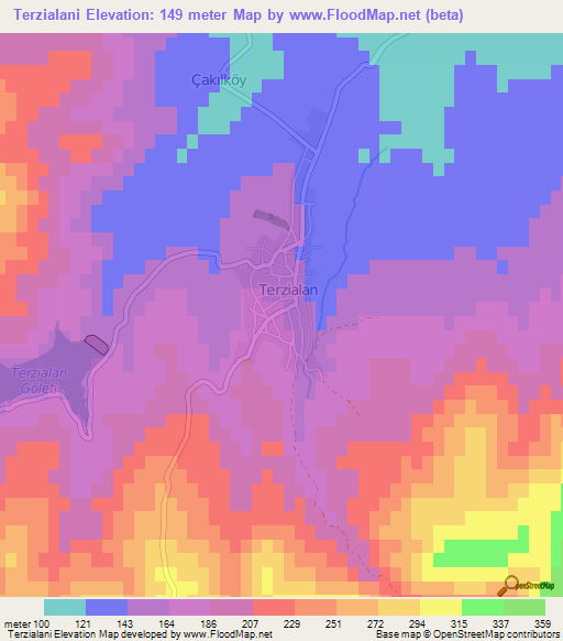 Terzialani,Turkey Elevation Map