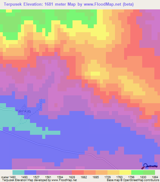 Terpusek,Turkey Elevation Map