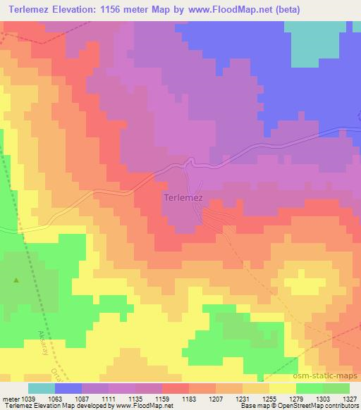 Terlemez,Turkey Elevation Map