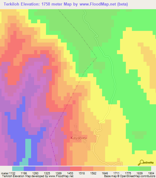 Terkiloh,Turkey Elevation Map