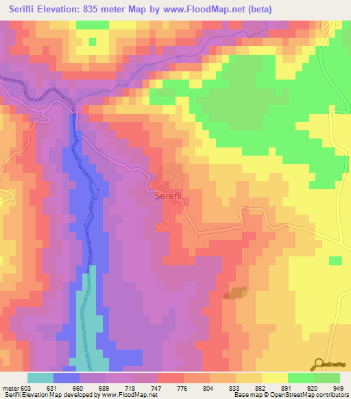 Serifli,Turkey Elevation Map