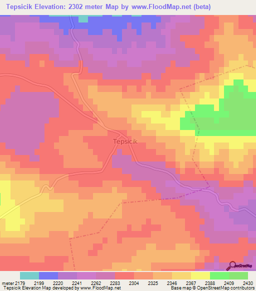 Tepsicik,Turkey Elevation Map