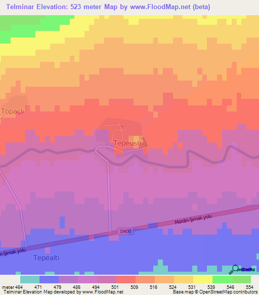 Telminar,Turkey Elevation Map