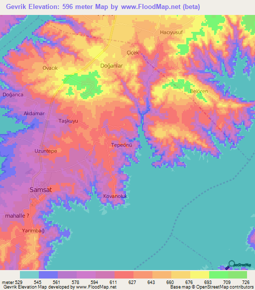 Gevrik,Turkey Elevation Map