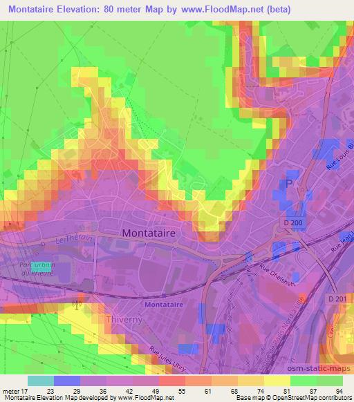 Montataire,France Elevation Map