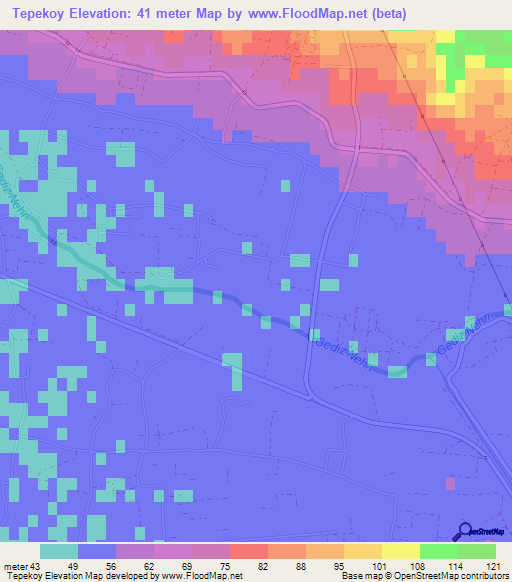 Tepekoy,Turkey Elevation Map