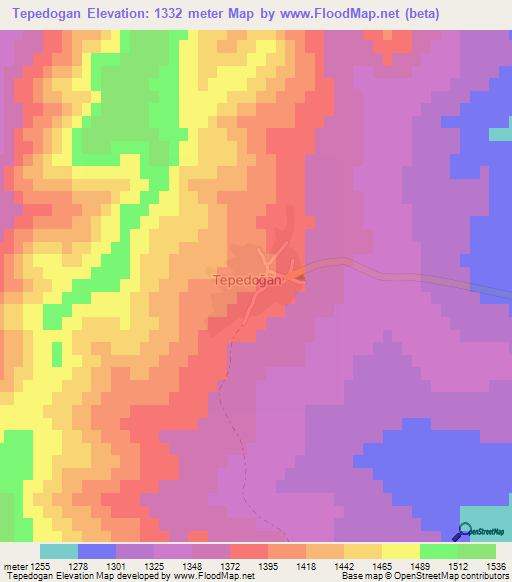 Tepedogan,Turkey Elevation Map